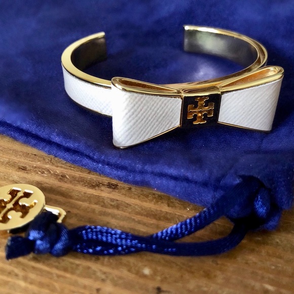 Tory Burch • Bow Leather Cuff Bracelet - Picture 2 of 4